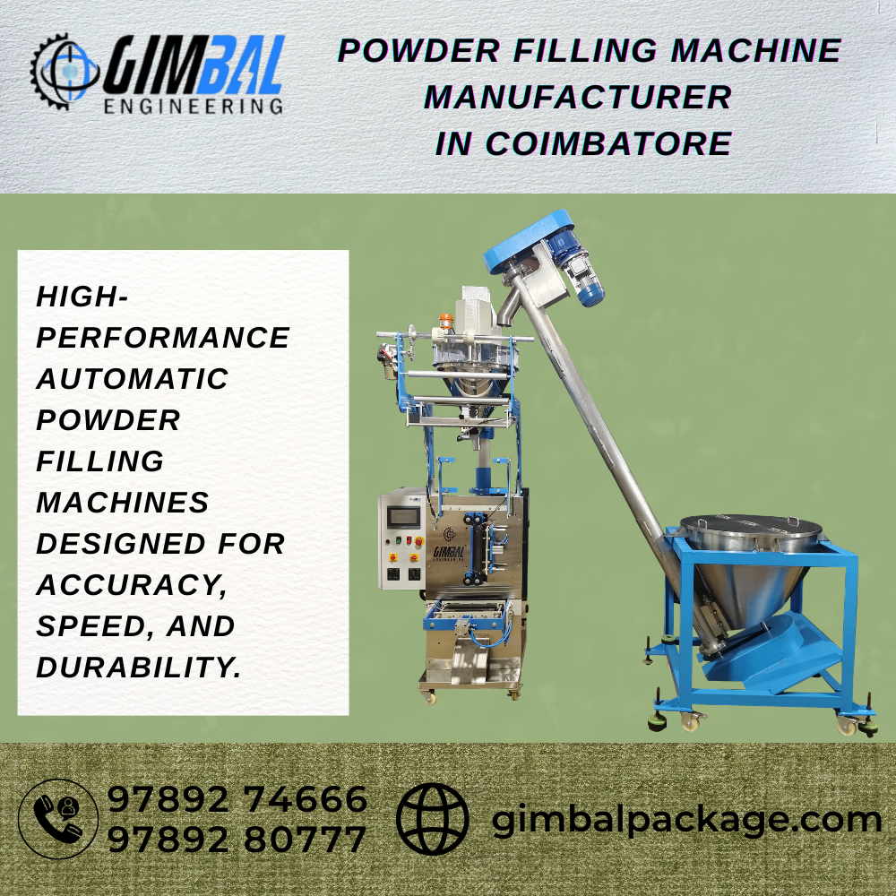Powder Filling Machine Manufacturer in Coimbatore – Gimbal Engineering